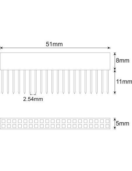 Conector Apilable Femenino 2x20 Pines Treedix - Paquete de 4