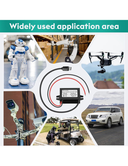 Convertidor DC 12V/24V a 5V USB-C Klnuoxj 5A 25W Módulo