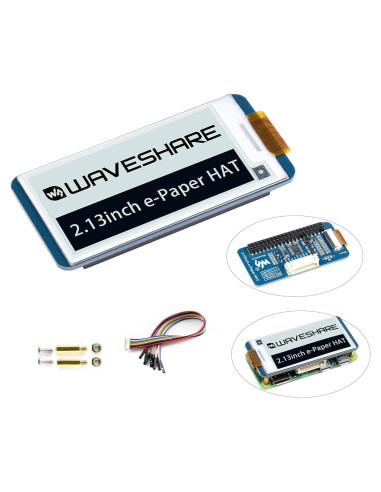 Pantalla E-Ink HAT 2.13" Waveshare 250x122 para Raspberry Pi