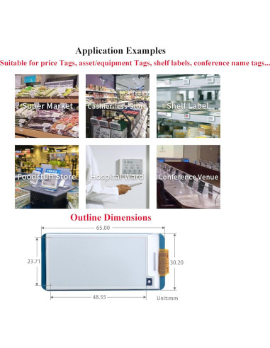 Pantalla E-Ink HAT 2.13" Waveshare 250x122 para Raspberry Pi