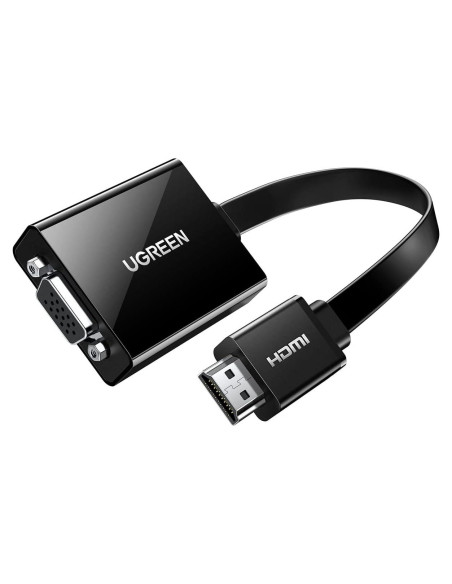 Adaptador HDMI a VGA UGREEN 1080P con audio 3.5mm Negro