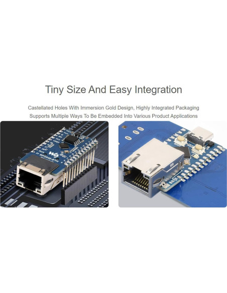 Placa de Desarrollo Ethernet Waveshare RP2040, 14 GPIO, TCP/IP