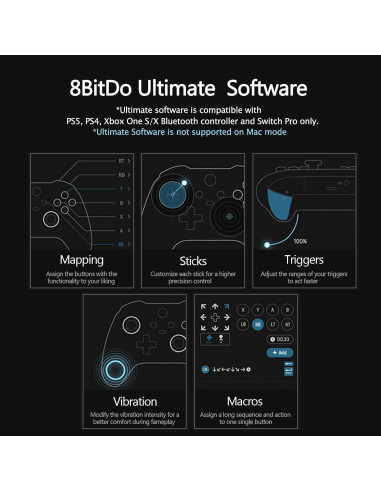 Adaptador Inalámbrico USB 8Bitdo 2 para Xbox, PS5, Switch
