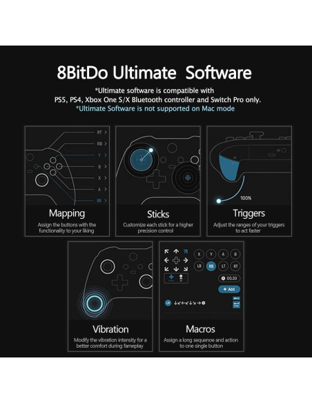 Adaptador Inalámbrico USB 8Bitdo 2 para Xbox, PS5, Switch