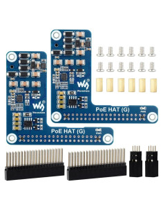 Waveshare PoE HAT (G) para Raspberry Pi 5, 5V 5A, 2PCS