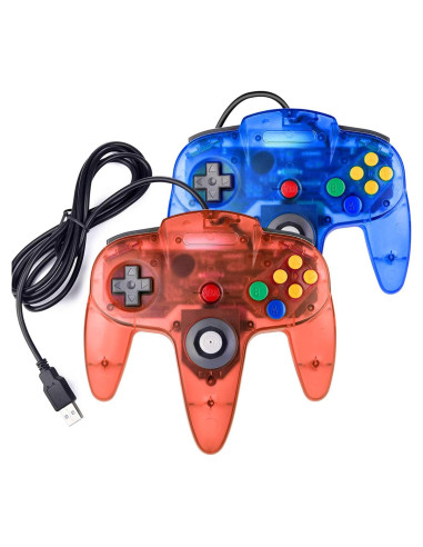 Controladores USB Retro N64 miadore - 2 Paquetes para PC y MAC
