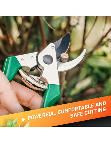 Tijeras de podar bypass GRÜNTEK - Hoja acero SK5 48mm