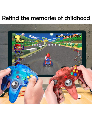 Controladores USB Retro N64 miadore - 2 Paquetes para PC y MAC