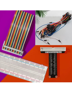 Kit de Extensión GPIO Raspberry Pi LK COKOINO + Placa T + 65 Cables 2