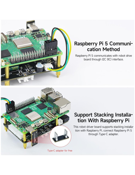 Placa de Expansión Yahboom para Raspberry Pi 5 - Controlador 4WD