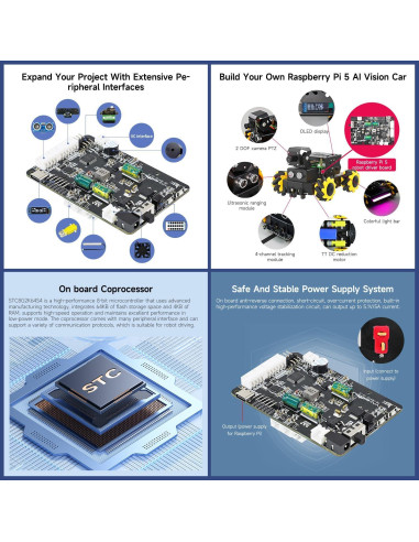 Placa de Expansión Yahboom para Raspberry Pi 5 - Controlador 4WD