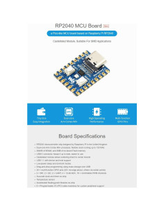 Placa MCU Pico RP2040-Zero Waveshare 3pcs 108g 2