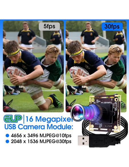 Cámara Fisheye USB 16MP IEights IMX298 Ángulo Amplio