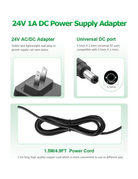 Fuente de Poder AC/DC 24V 1A 24W con Conectores DC - SHEN ZHEN