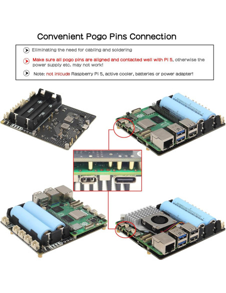 Escudo UPS Geekworm X1201 5V para Raspberry Pi 5