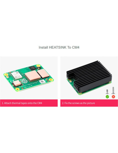 Disipador de Aluminio Waveshare para Raspberry Pi CM4