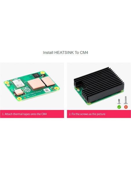Disipador de Aluminio Waveshare para Raspberry Pi CM4