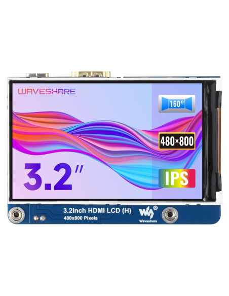 Pantalla LCD HDMI 3.2" Waveshare 480x800 para Raspberry Pi