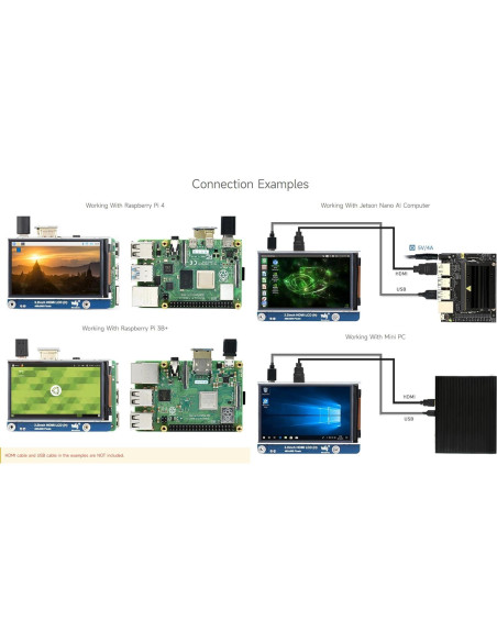 Pantalla LCD HDMI 3.2" Waveshare 480x800 para Raspberry Pi