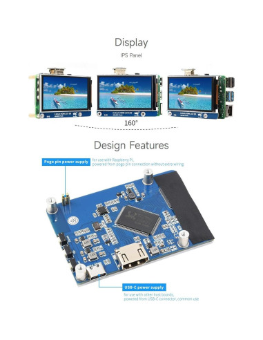 Pantalla LCD HDMI 3.2" Waveshare 480x800 para Raspberry Pi