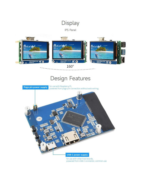 Pantalla LCD HDMI 3.2" Waveshare 480x800 para Raspberry Pi