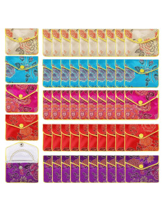 50 Bolsas de Regalo de Seda para Joyería Zhengmy 6.5x8 cm