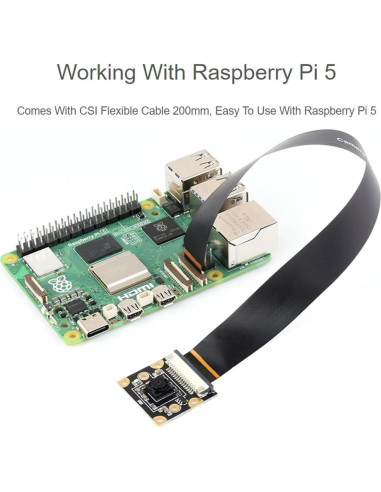 Módulo de Cámara IMX219 8MP Waveshare para Raspberry Pi 5