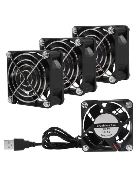 Paquete de 4 Ventiladores USB UMLIFE 60mm Silenciosos 5V