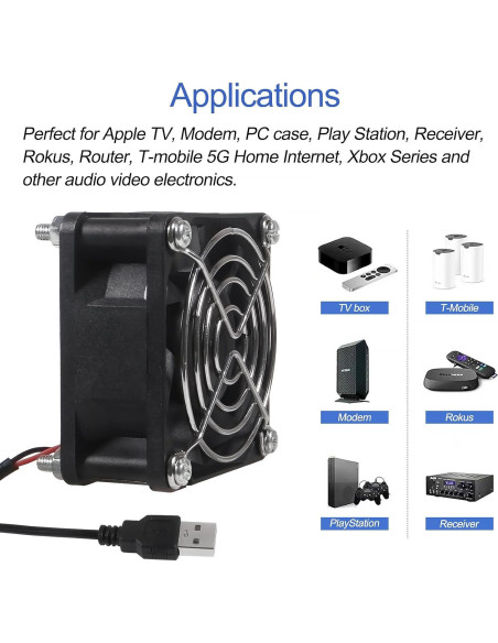 Paquete de 4 Ventiladores USB UMLIFE 60mm Silenciosos 5V