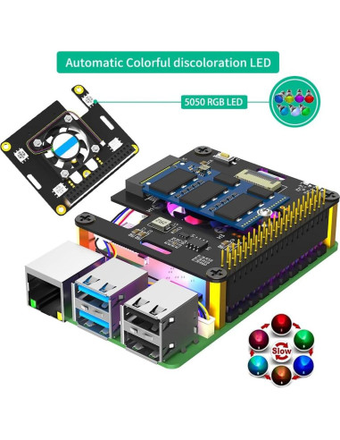 Adaptador PCIe 3 en 1 Sintech M.2 NVMe para Raspberry Pi 5