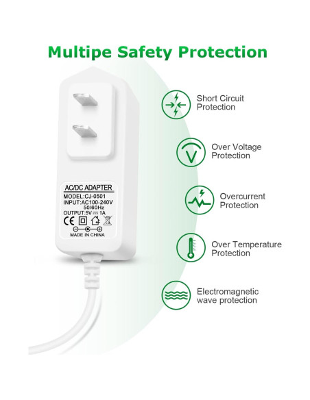 Adaptador de Alimentación AC/DC 5V 1A Arkare con 8 Enchufes