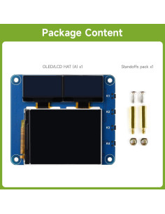 Pantalla OLED/LCD HAT Waveshare 2" IPS y 0.96" OLED 2