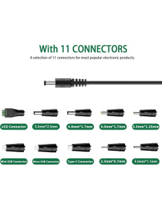 Adaptador de corriente 5V 1A con 10 puntas - Cargador universal 2