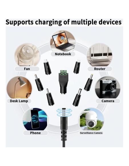 Adaptador de corriente 5V 1A con 10 puntas - Cargador universal