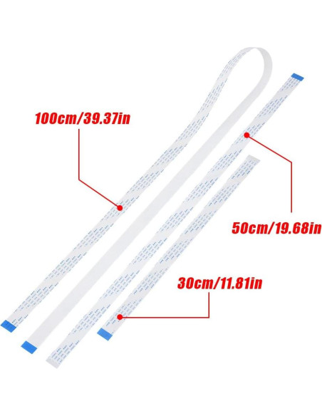Juego de 3 Cables FFC 15 Pines 30cm 50cm 100cm Fdit