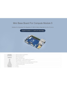 Mini Base Board Waveshare para Raspberry Pi CM5 Lite eMMC 2