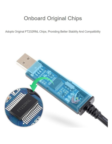 Cable Adaptador USB a TTL Waveshare FT232RNL 3.3V/5V