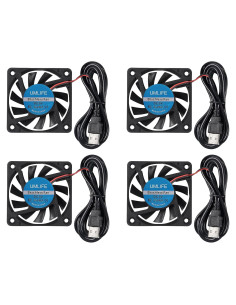 4 Ventiladores USB 60mm UMLIFE 6015 5V para PC y Raspberry Pi