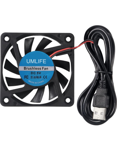 4 Ventiladores USB 60mm UMLIFE 6015 5V para PC y Raspberry Pi