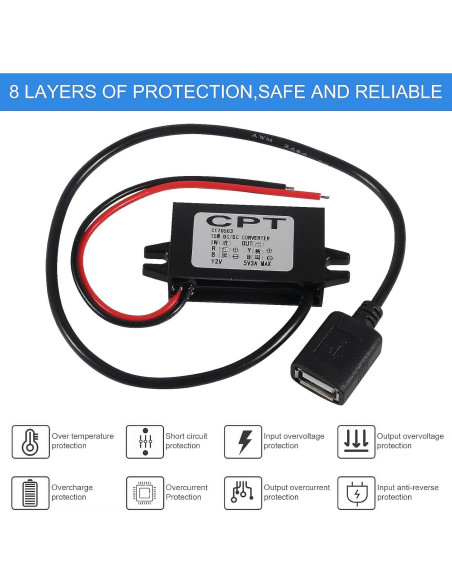 Convertidor Buck DC 12V/24V a 5V 3A 15W JUZITAO - 2PCS