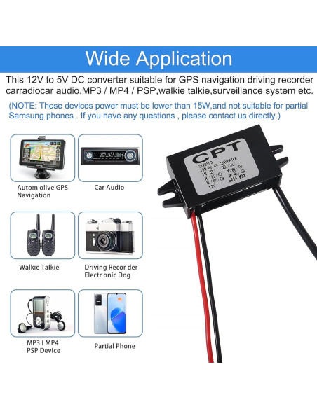 Convertidor Buck DC 12V/24V a 5V 3A 15W JUZITAO - 2PCS