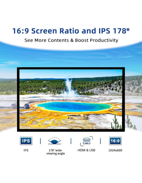 Monitor HDMI 10.1" HAMTYSAN 1920x1080 IPS Raspberry Pi