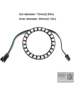2 Piezas Anillo LED RGB 24 Leds WS2812B DIYmall 5V 2