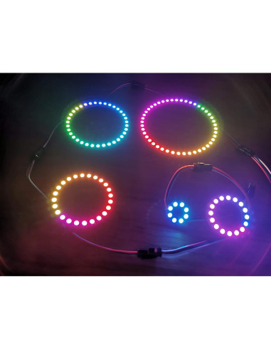 2 Piezas Anillo LED RGB 24 Leds WS2812B DIYmall 5V