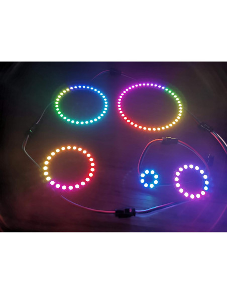 2 Piezas Anillo LED RGB 24 Leds WS2812B DIYmall 5V