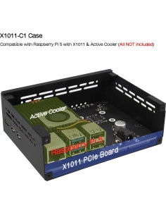 Caja de Metal Geekworm X1011-C1 para Raspberry Pi 5 NVMe 2