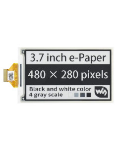 Pantalla E-Paper 3.7" Waveshare 480x280 4 Escalas de Gris