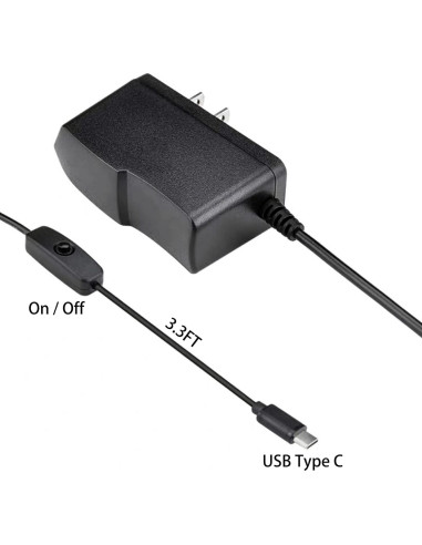 Adaptador de Alimentación 5V 3A con Interruptor para Raspberry Pi