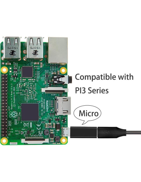 Adaptador de Alimentación 5V 3A con Interruptor para Raspberry Pi