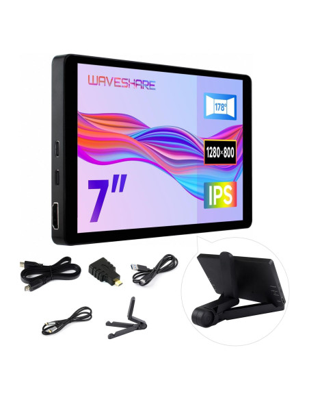 Pantalla Táctil Capacitiva 7" Waveshare 1280x800 para Raspberry Pi